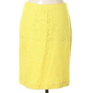 Ann Taylor Yellow Lace Pencil Skirt